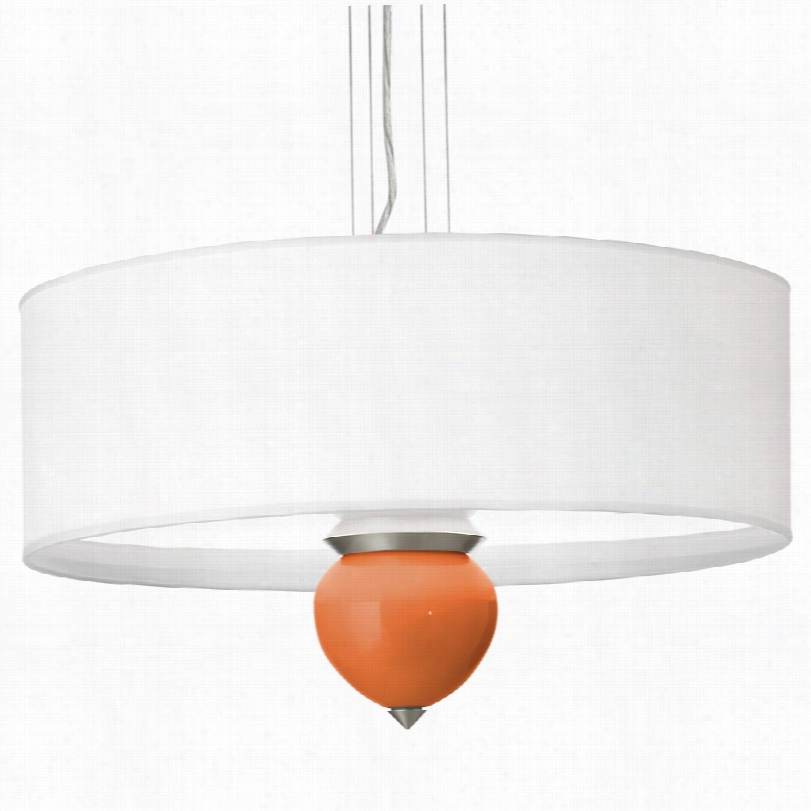 Contemporary Celosia Orange Clo Glass 24-in Ch-w Peendant Chandelier