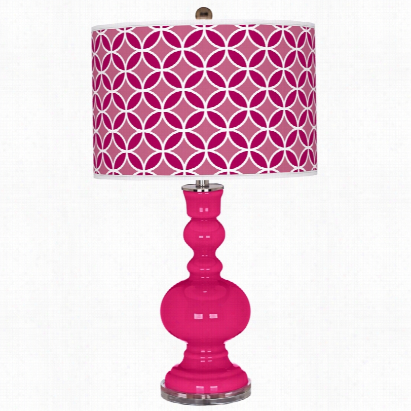 Contempo Rary Company Rings Shade With F Rench Burgundy Glass Table Lamp