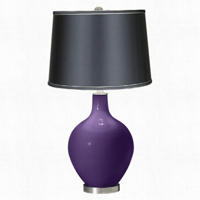 Contemporary Color Plus Acai  Satin Dark Gray 28 /2-inch-h Ovo Table Lamp