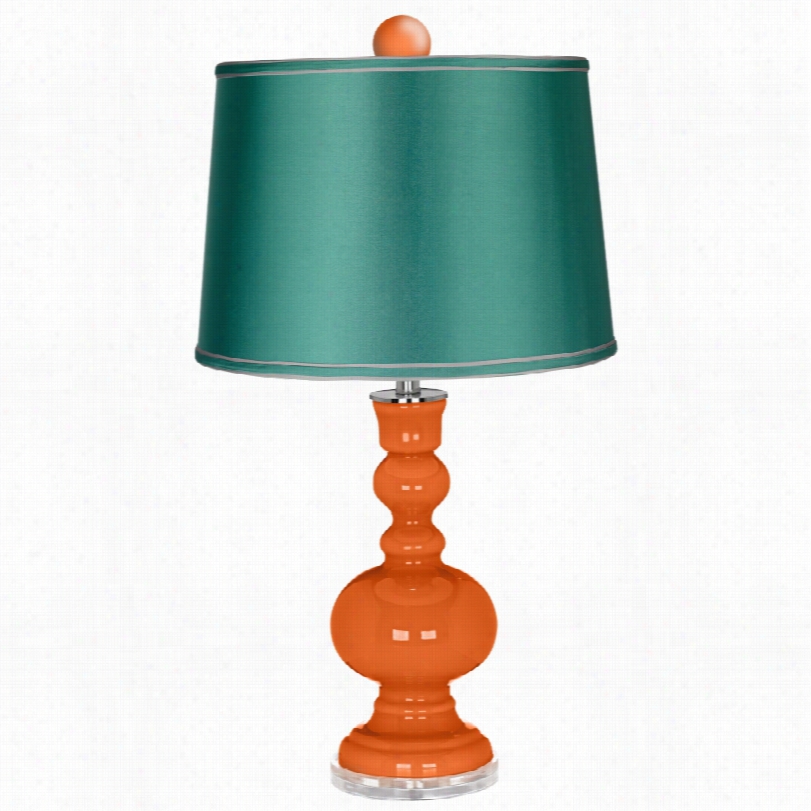 Contemporary Col0r Plus Invigorate With  Satin Ocean Green Shade Lamp