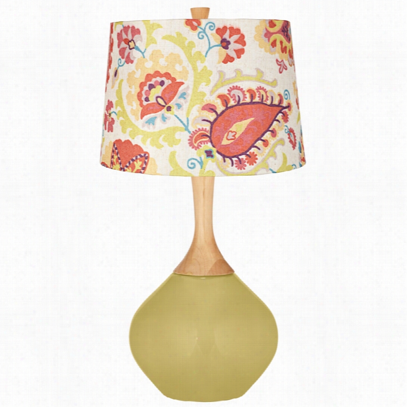 Comtemporary Color Plus Red Suzani Shade Butter Up Wexler Table Lamp