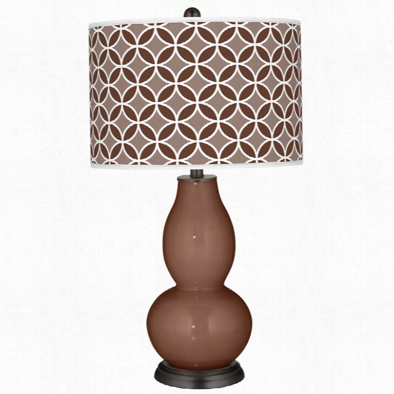 Contemporary Color More Rugged Brown Circle Rings Patt Ern Tbale Lamp