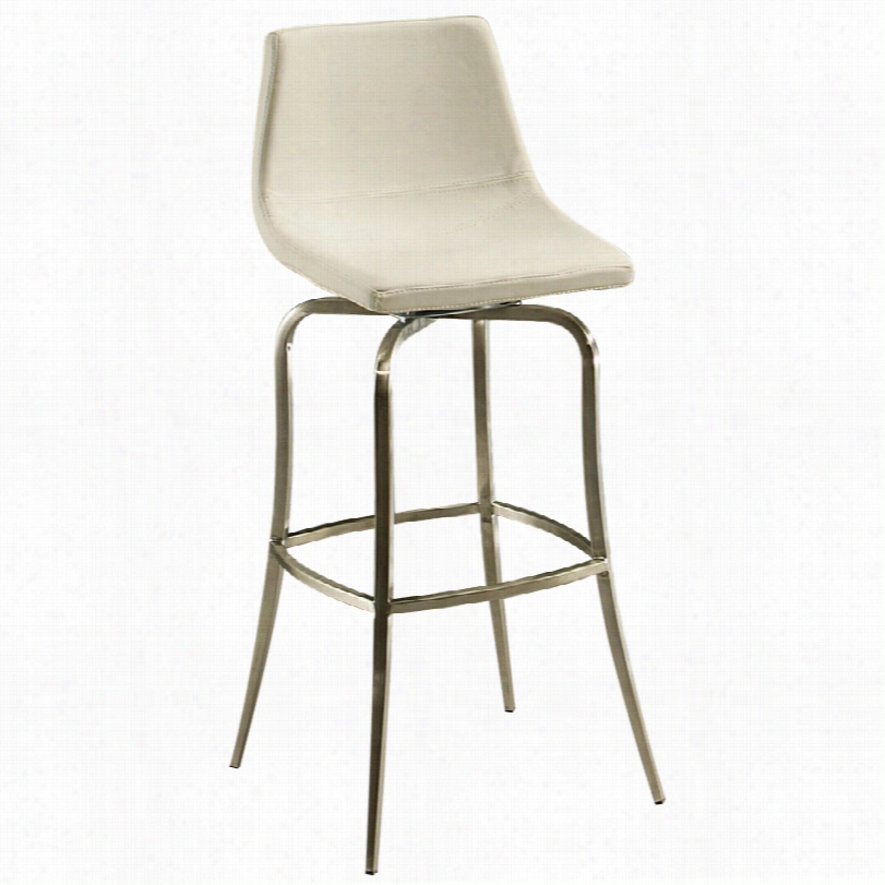 Cojtemporary Contemporary Diamond Pearl Stainless Swkvel Counter Stool