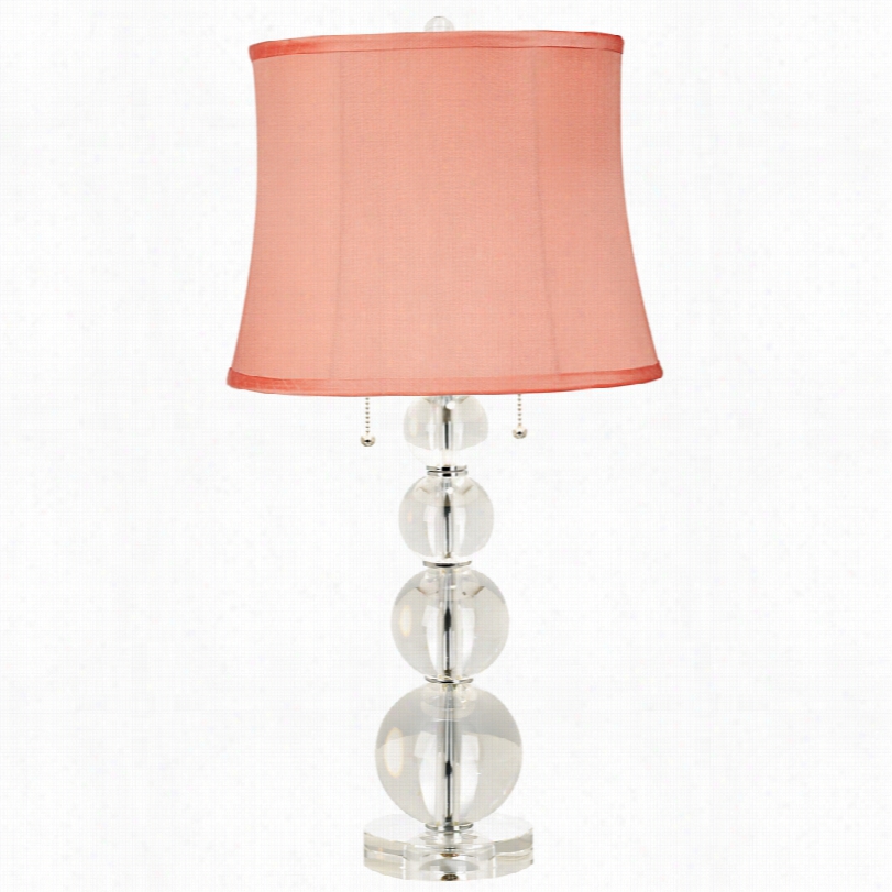 Contemporary Coral Peach Stacked Crystal Spheres 26 1/2-inch-h Table Lamp