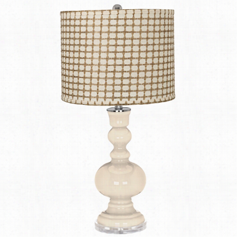 Contemporary Cream Tan Weave Shade Steamedmilk Apothecary Table Lamp