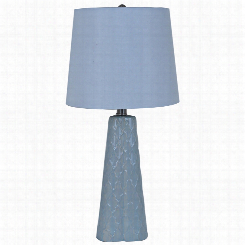 Contemporary Crestivw Collection Apex Bl Ue Ceramic 23-inch-h  Table Lammp