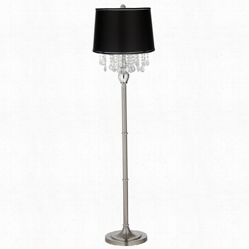 Contemporary Crystals Black Satin Shade 62 1/2-inch-h Floor Lamp