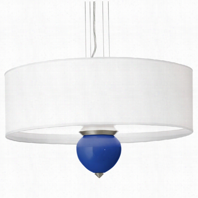 Contemporary Dazzling Blue  Cleo Glass 24-inch-w  Pendant Chandelier