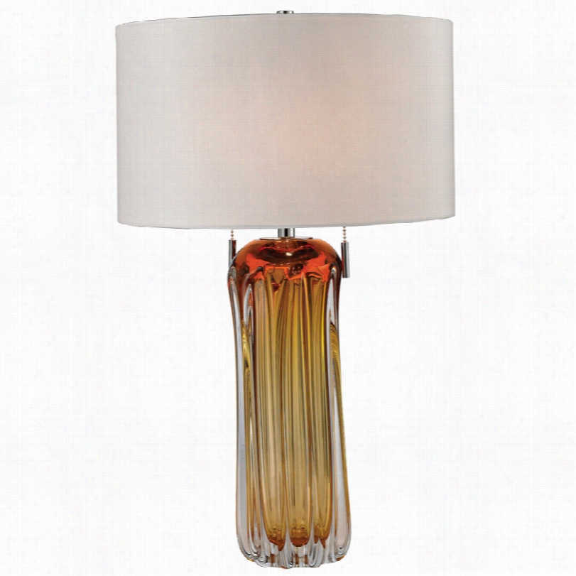 Contemporary Dimond Fe Rrara Amber Free Blown Glass 25-inch-h Table Lamp
