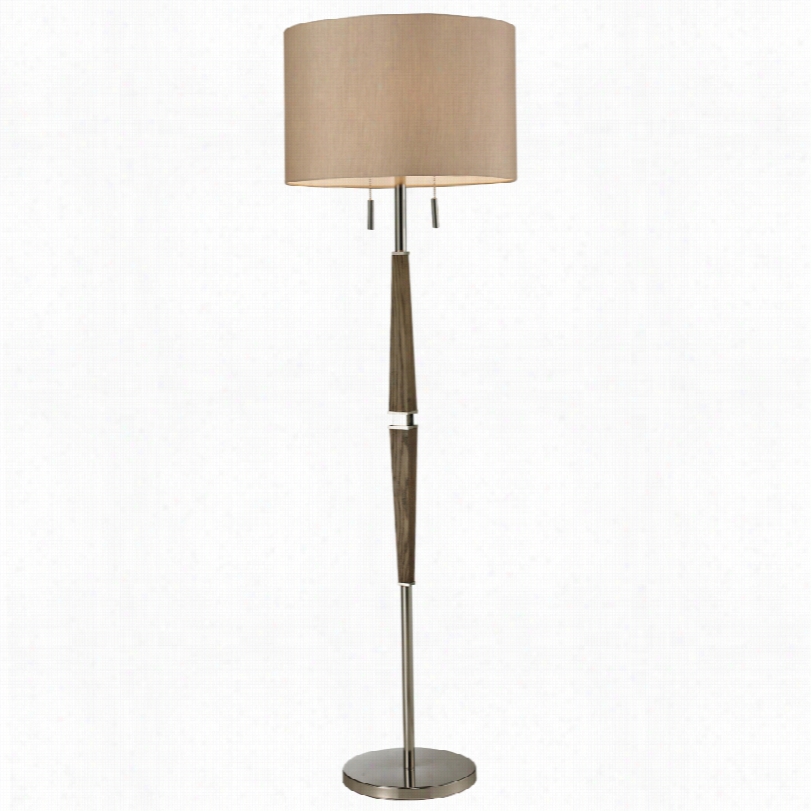 Contemporary Dmiond Jorgensen Nickel And Wood 67-inch-h Prevail Over  Lamp