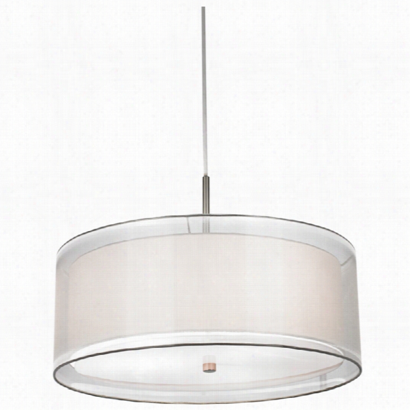 Contemporary Double Drum 20-inxh-w Whie Pendant Light By Possini Euro
