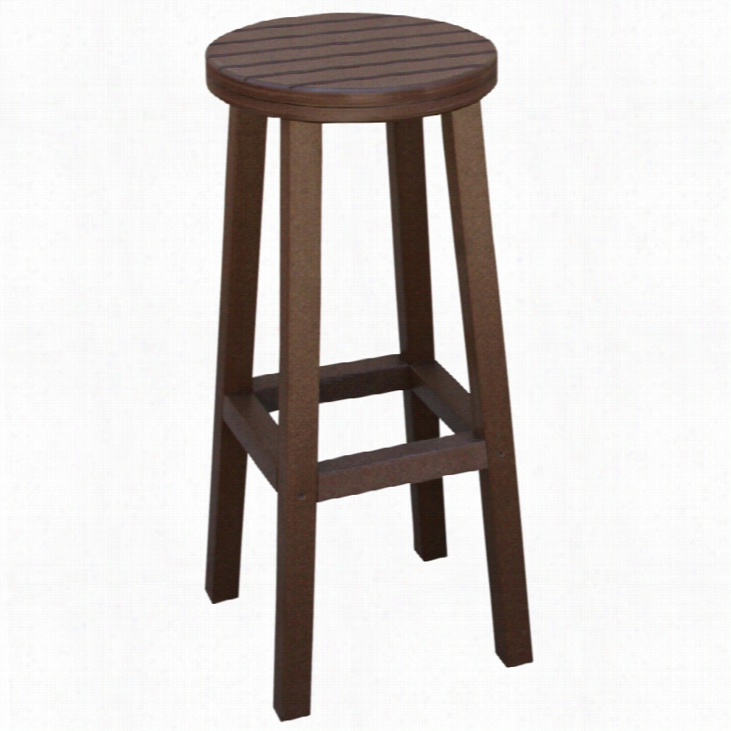 Con Temporary Eastpotr Recyycled Plastic Brown 30-ich Outdoor Bar Stool