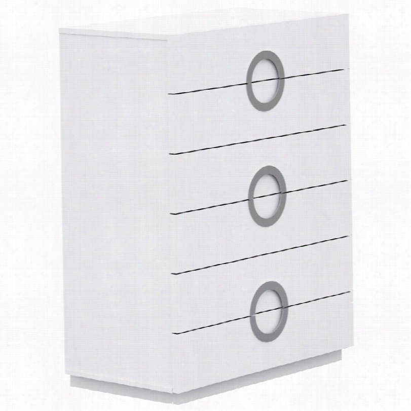 Contemporary Eddy  High Gloss White 47 -inch-h 6-drawer Chest