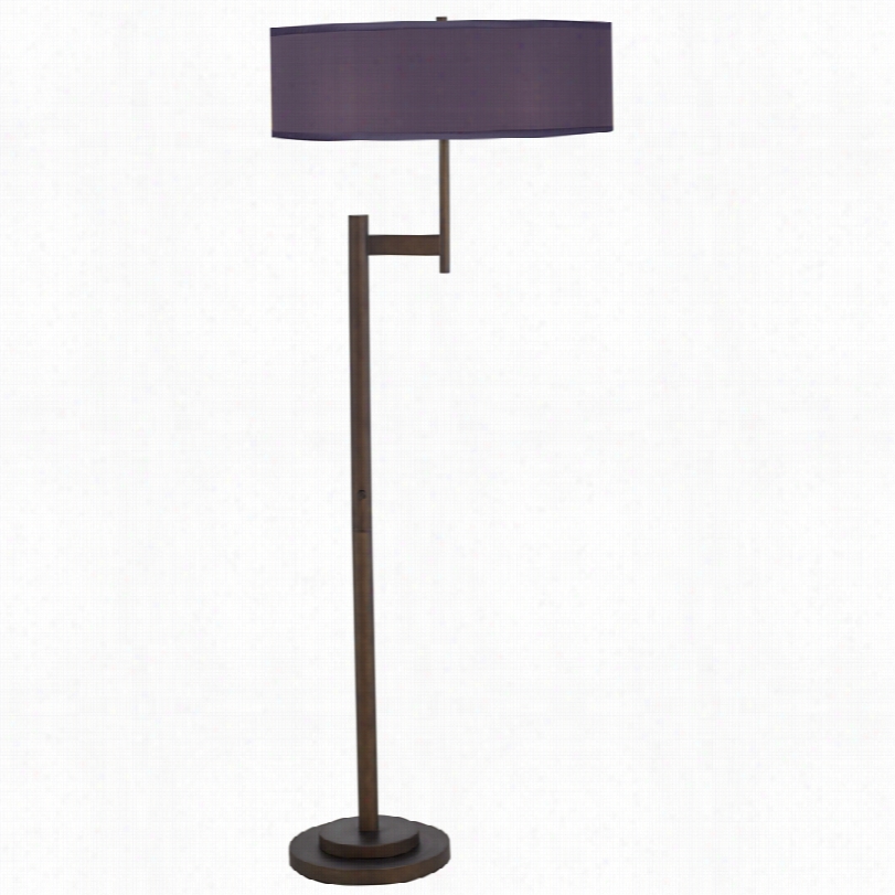 Contemporary Eggplant Textured Silk S Hade 62 1/2-inch-h Floor Lamp