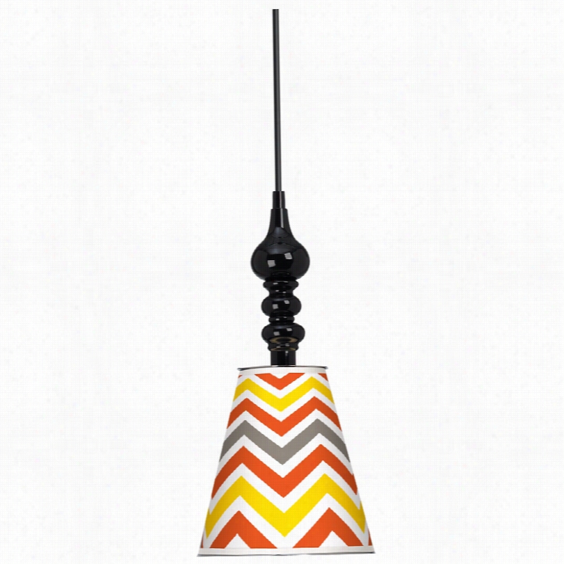 Contemporary Flame Zig Zag Giclee  7 1/2-inch-w Ceiling Pendant