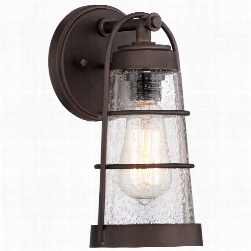 Contemporary Frannklin Iron Works Bronze With Glass Outdoor Wall Light
