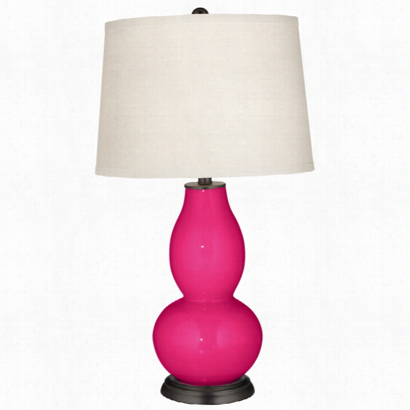 Contemporary French Burgundy Double Gourd Glass Color Plus Table Lamp