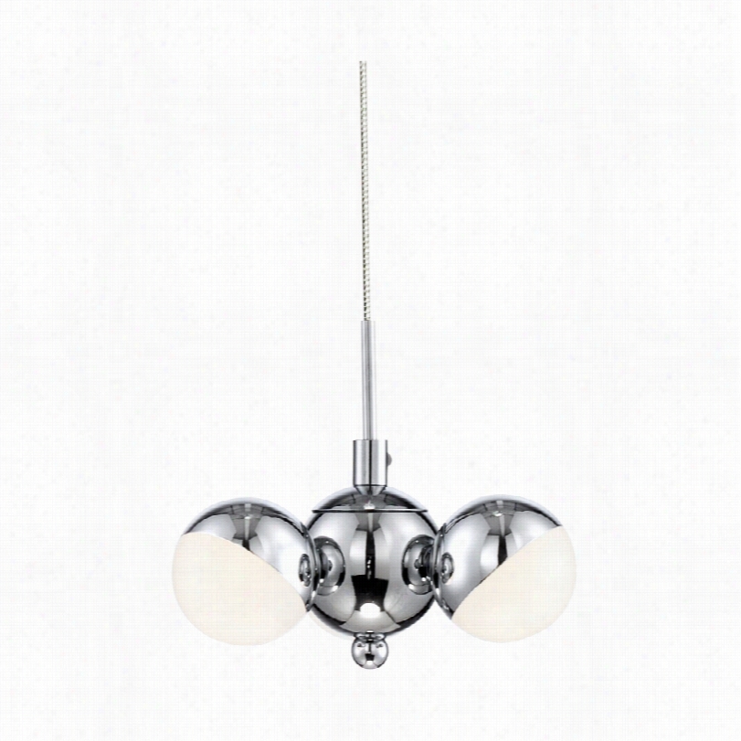 Contemporary Garino Moderm 3-light Chrome Led Globe Pendant