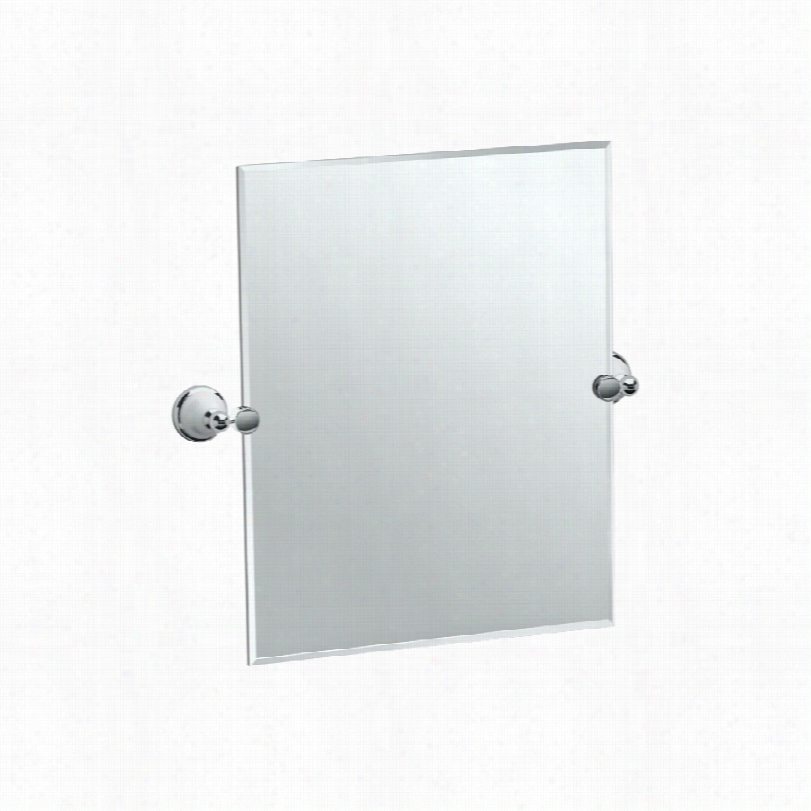 Contemporary Gatco Franciscan Chrome Rectangular Vanity Mirror-24x24