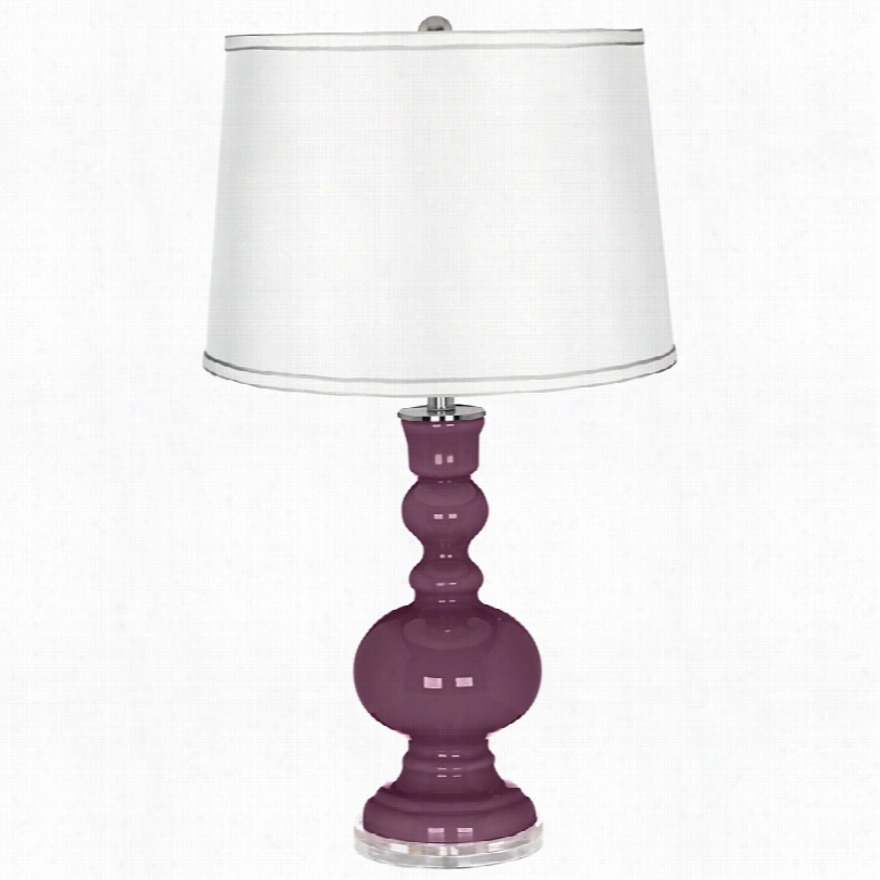Contemporary Grape Gather In Glass Wiyh Silver White Color Plus Table Lamp