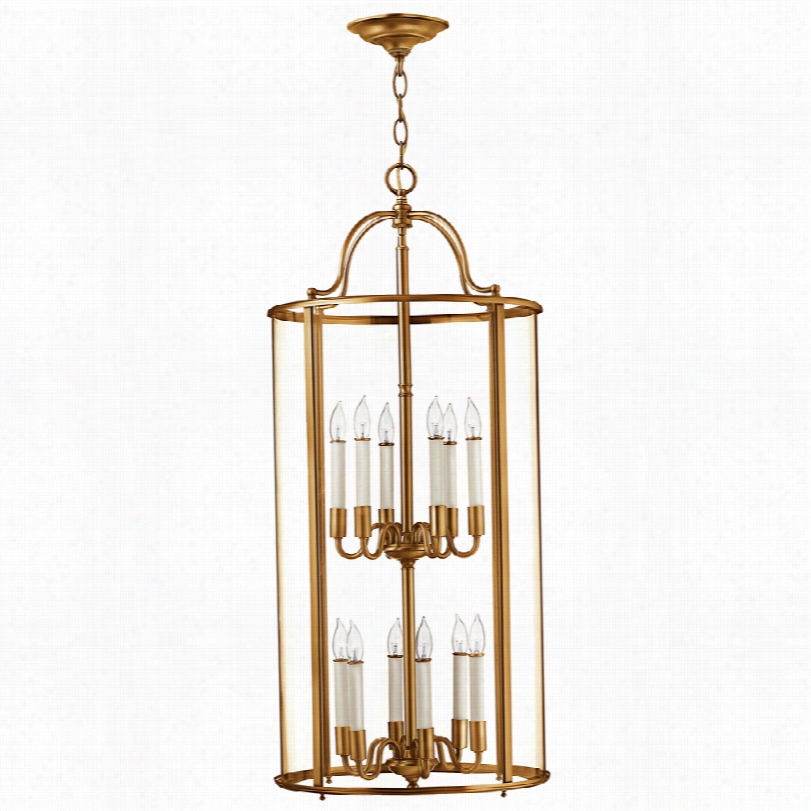 Contemporary Hinkley Gentry Heirloom Brass 12-light Chandelier