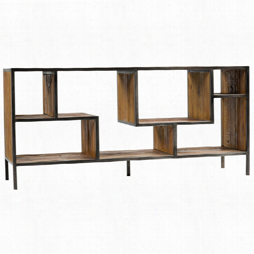 Contemproary Irondale Helena Reclaimed Wood 60-inch~ Console Bookcase