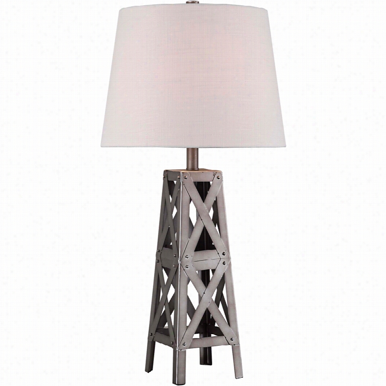 Contemporary Kenroy Home Derrick Weathered Steel 31-inch-h  Stand  Lamp