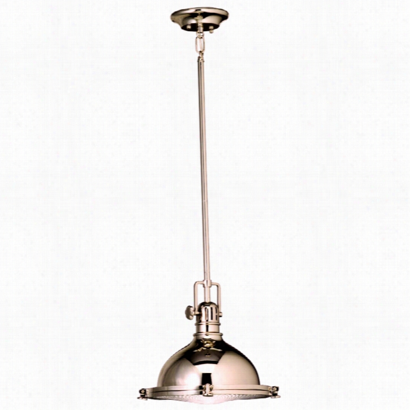 Contemporary Kichlr Fresnel Lens Polished Nickel 12-inch-w Pendant Light