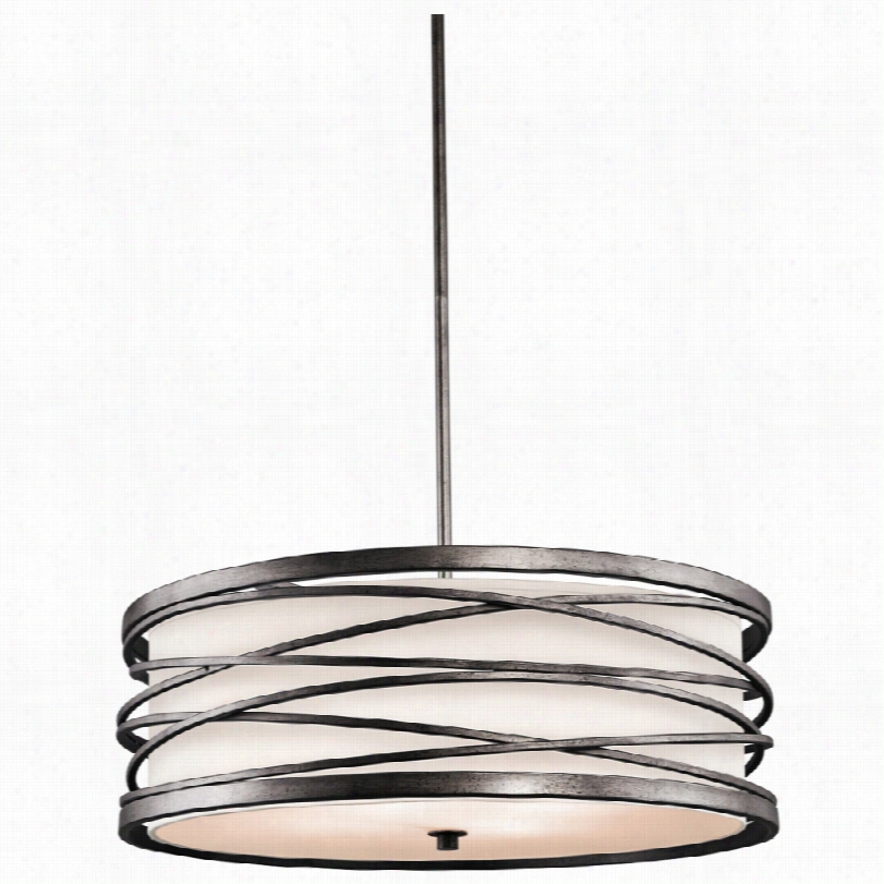 Contemporary Kichler Krasi Brronze 24-inch-w Four--light Pendant Light