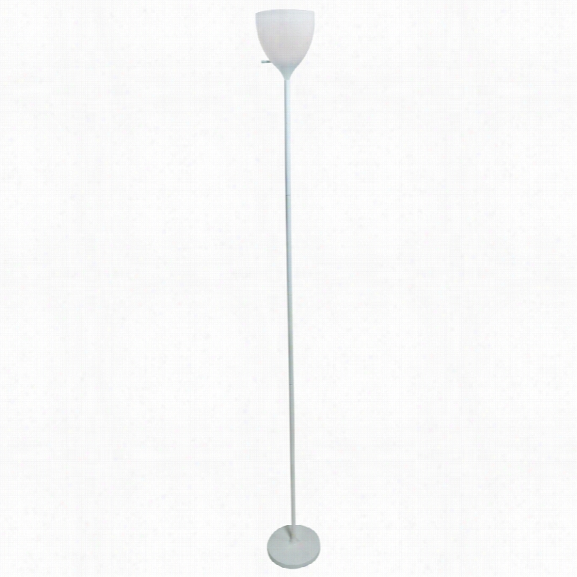 Contemporary Lite Source Terran White Metal Torchiwre Floo Lamp
