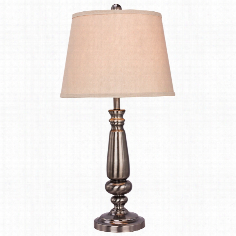 Contemporary Louisburg Bruwhed Black Nickel Metal 26-inch-h Table Lamp