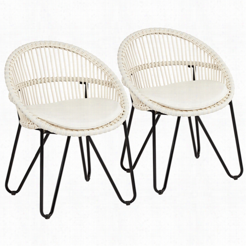 Cojtemporary Luna White 31 1/2-ii Nh-h Set Of 2 Exterior Accent Chairs