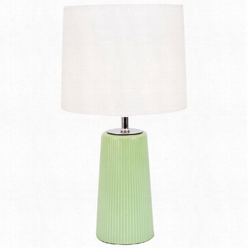Contemporary Martha Apple Glass Table Lamp With Ivory Sade