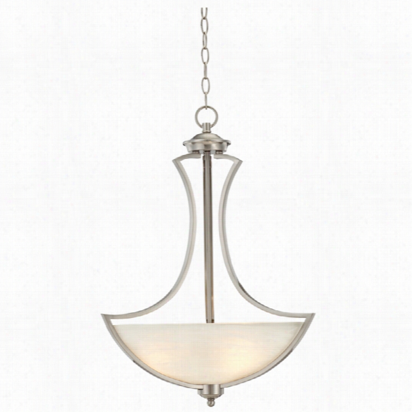 Contemporar Ymilbruy Satin Nickel Bowl 19 1/2-inch-w Pendant Cha Ndelier