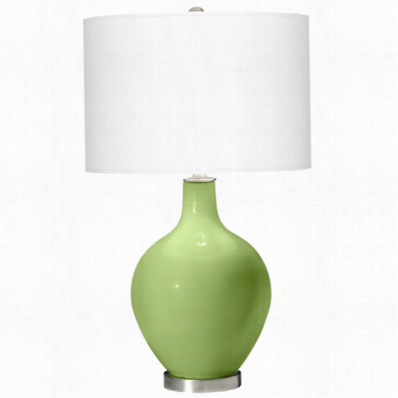 Contwmporary Moddern Lime Rickey Green Glass 16-inch-w Ovo Index Lamp