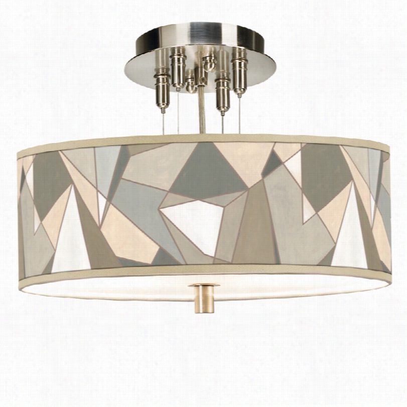 Contemporary Modern Mosaic I Giclee 14"" Wide Ceiling Light