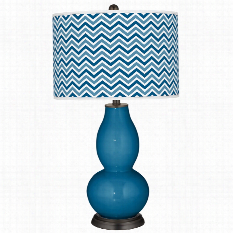 Conemproary Narrow Zig Zag Art Shade Double Gourd Color Plus Table Lamp