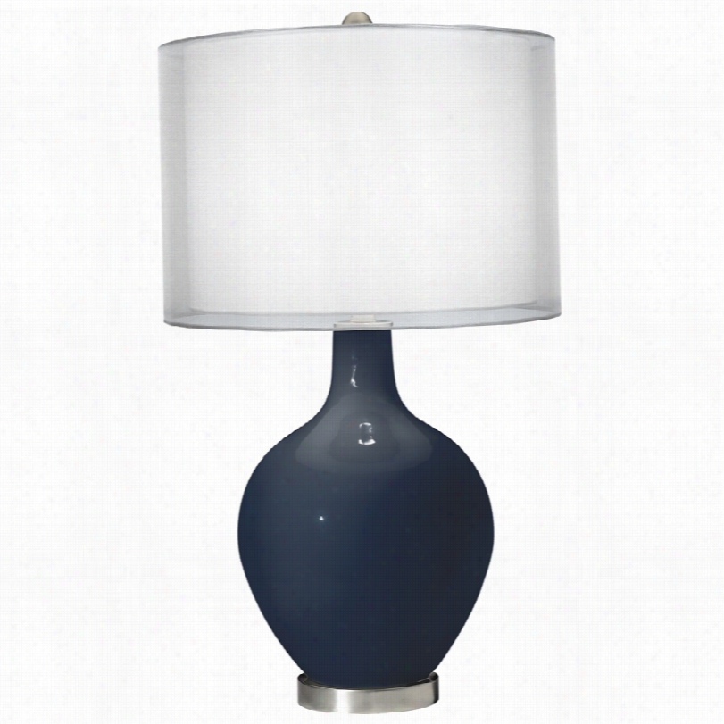 Contemporary Naval Double Sheer Silver 28 1/2-inch-h Ovot Able Lamp