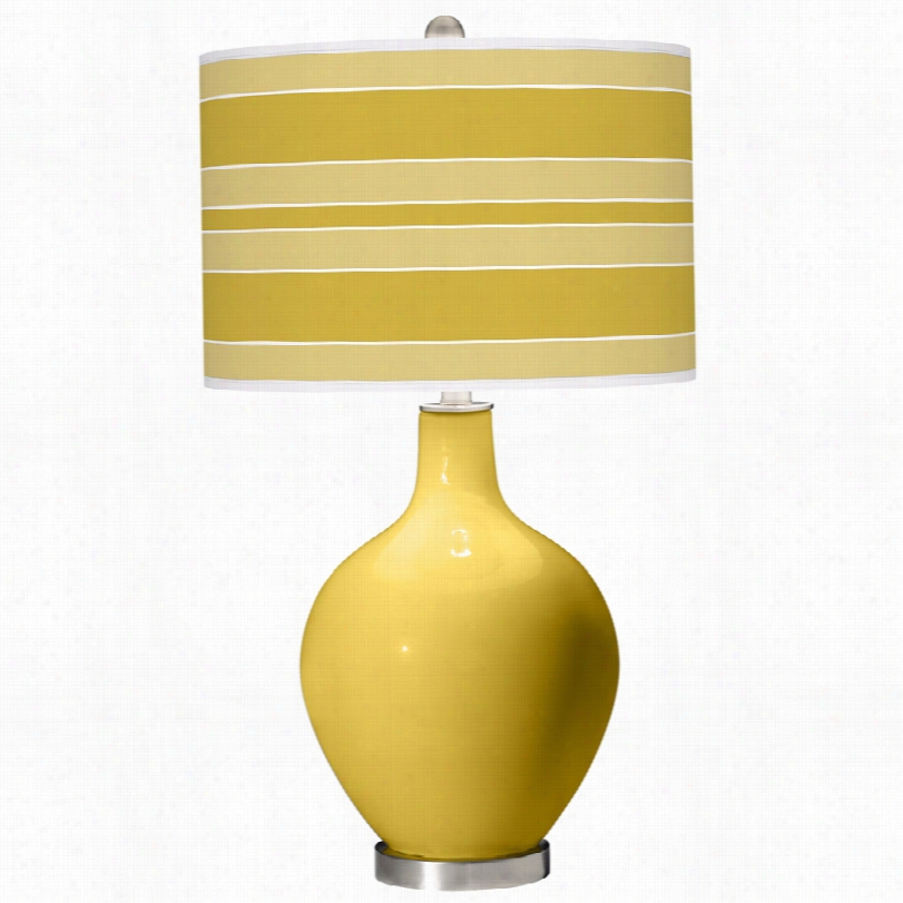 Contemporary Nugget Bold Stripe Shade 28 1/2-inch-h Ovo Table Lamp