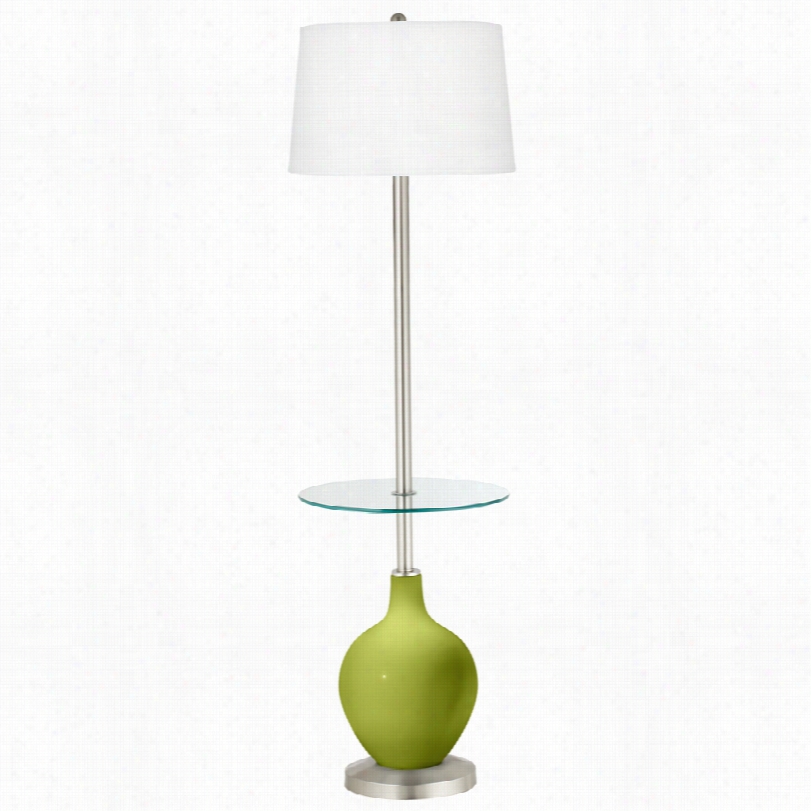 Contemporary Parakeet Green Tray Table 59-inch-h Ovo Floor Lamp