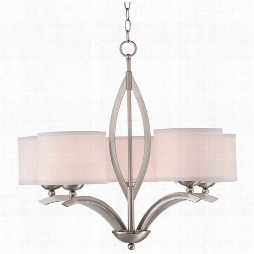 Contemporary Possini Euro Sketch Linen 27 1/4-inch-w 5-light Chandelier