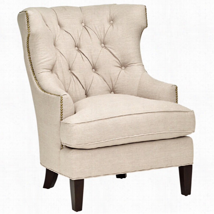 Contemporay Quinn Tufted Tulum Sand Upholstered Accent Cchair