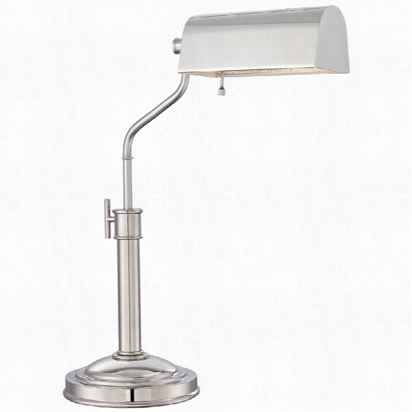 Contemporary Quoizel Haksell Poloshed Nickel 20 1/2-inch-h Desk Lamp