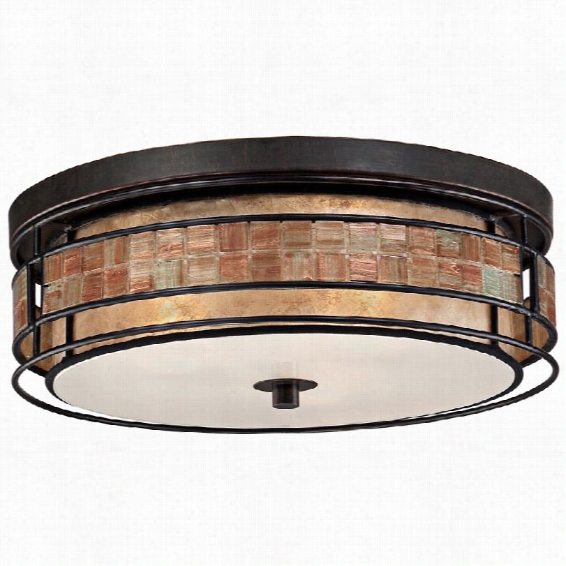 Contemporary Quoizel Laguna Renaissance Copper 16-inch-w Ceiling Light