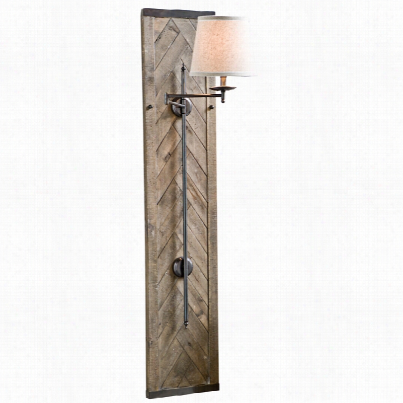 Contemporary Regina-anders Herringbone Brown 60-inch Swing-arm Sconce