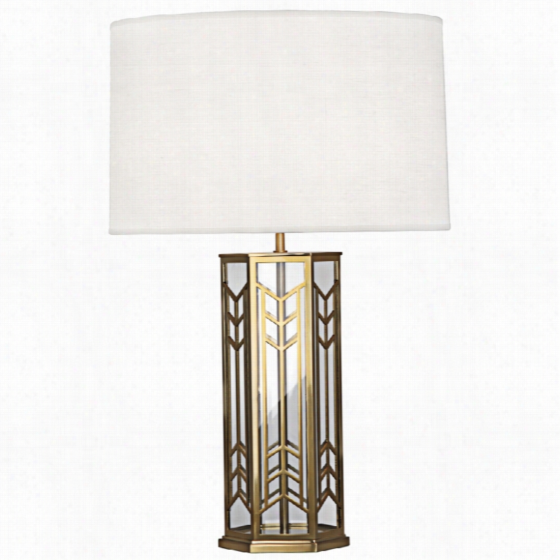 Contemporary Robert Abbey Octavius Antique Brass Steel Table Lamp