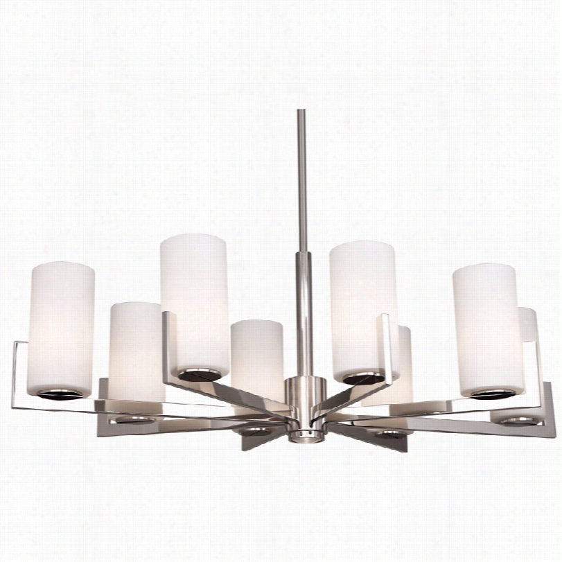 Contemporary Robert Abbey Wesley Modern White Glass Halogen Chandelier