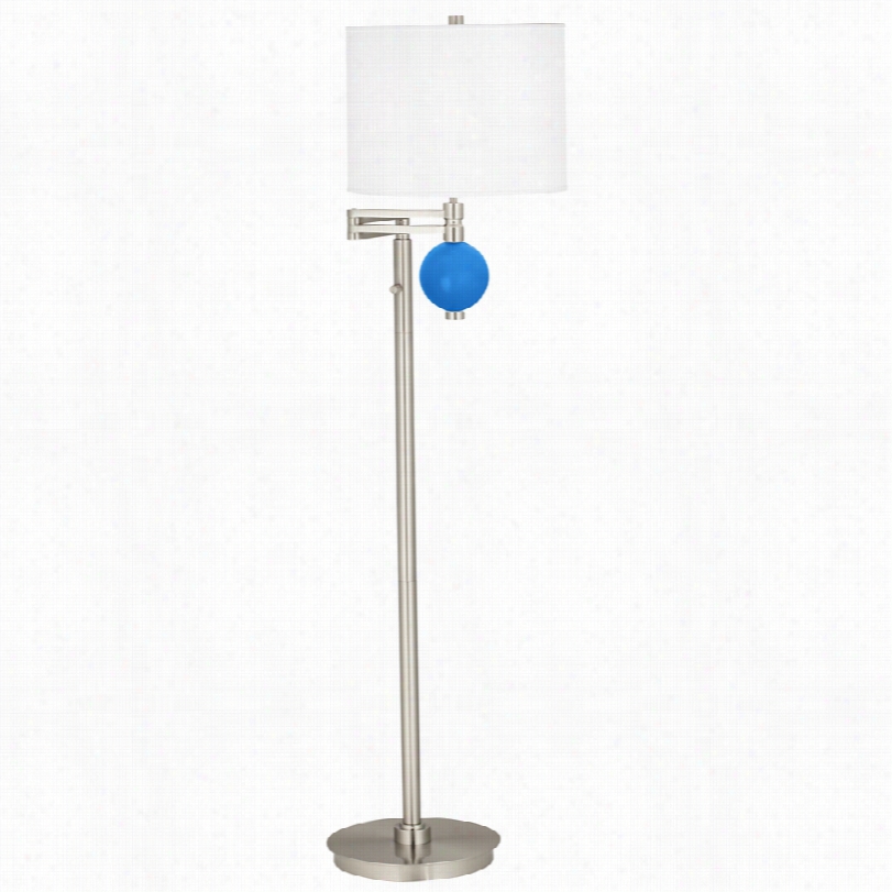 Conetmporary Royal Blue Niko 58-inch- Swing Arm  Floor Lamp