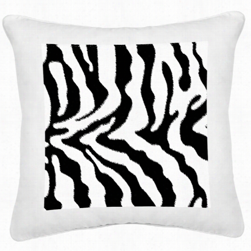 Contemporary Safari Zera White Canvas Decorative Pillow