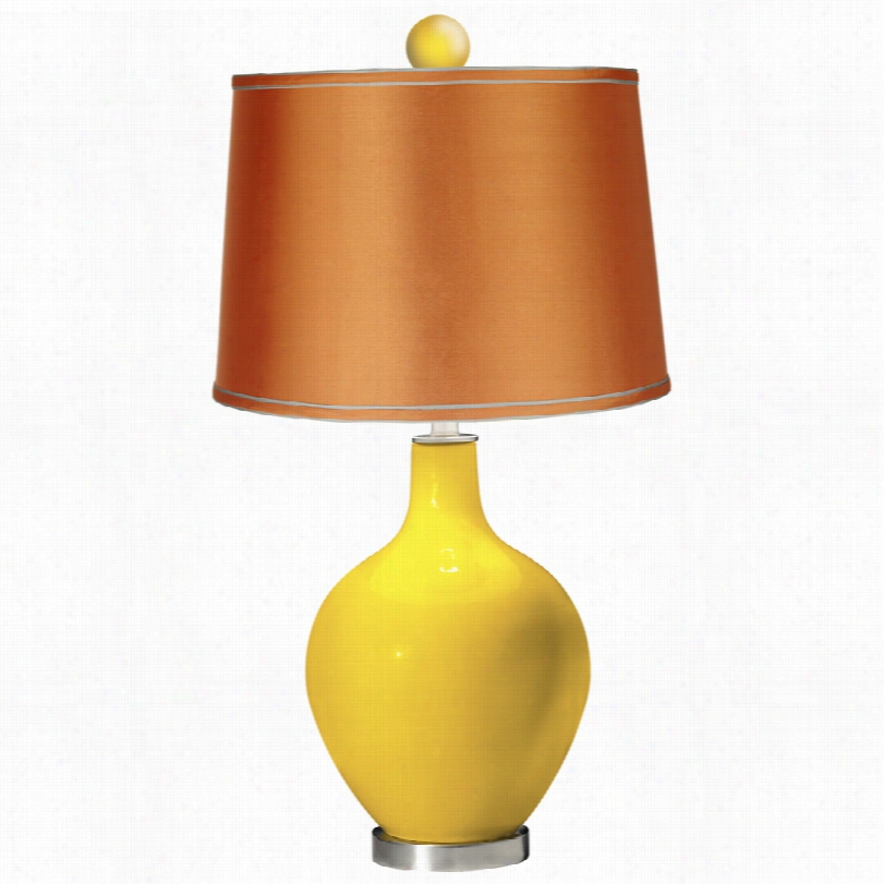 Conteporary Satin Orange Shade 30 1/2-inch-h Color Plus Table Lamp